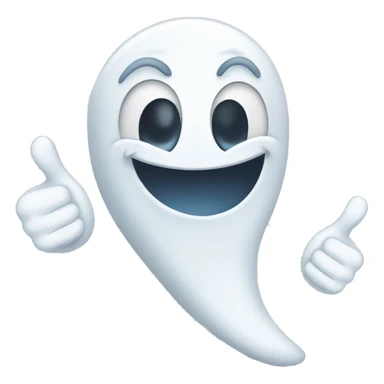 create a friendly smiling ghost showi thumbs up emoji sticker