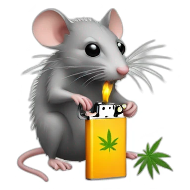 Cannabis rat stealing lighter sticker