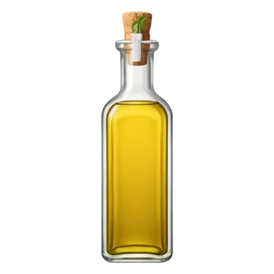 olive oil bottle with cork top, simple, no text sticker