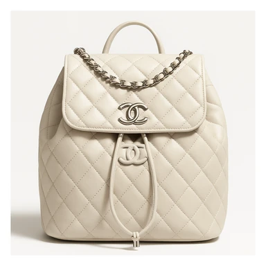 Chanel Urban Backpack, luxury designer bag, quilted leather, iconic CC logo, modern and chic, fashion accessory, white background sticker