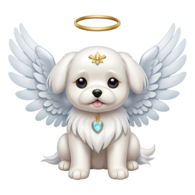 maltese dog with angel wings sticker
