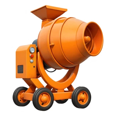 small orange concrete mixer sticker