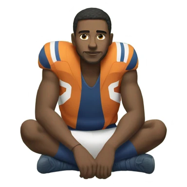 Guy laying down on a football field  sticker