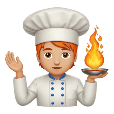 goute enflammée en chef de cuisine sticker