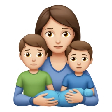Exhausted Light brunette fit mom with 3 sons sticker