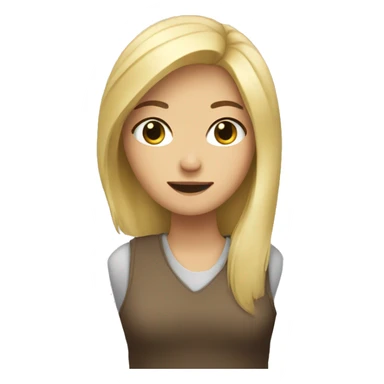 blonde girl with hand out flat approve sticker