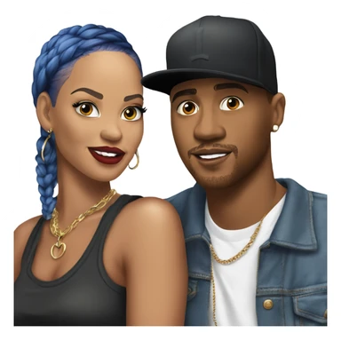 Hyper Realistic C Breezy and Rhianna romantic photo  sticker