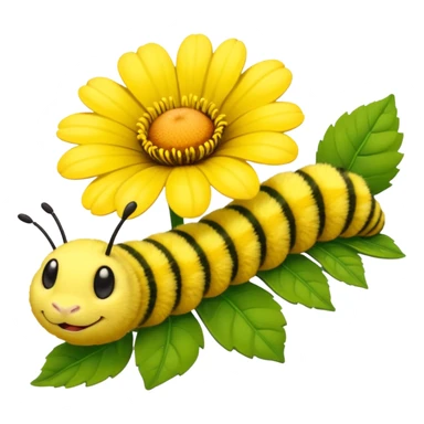 
caterpillar on flower sticker