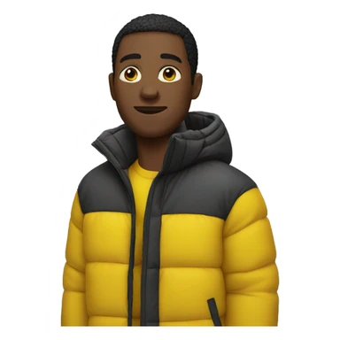 Black man wearing a yellow puffer jacket  sticker
