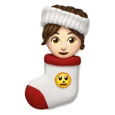 white knit stocking with lauren on it  sticker