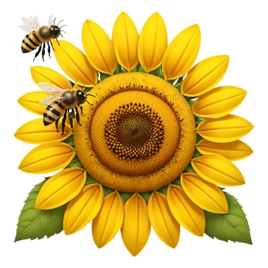 Sunflower with bees sticker