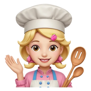Pink chef princess peach sticker