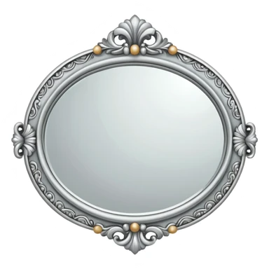 silver elegant mirror with handle with a lot of decoration sticker
