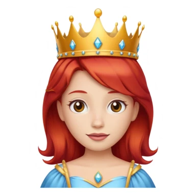 emoji princes ruiva com coroa  sticker