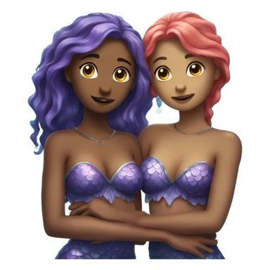two mermaids in love sticker