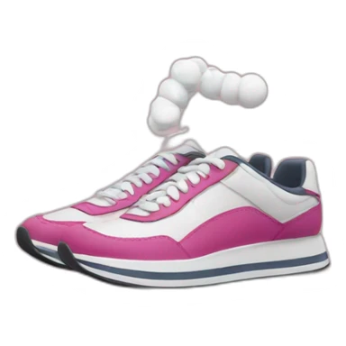 Gum stuck to a woman's sneaker sticker