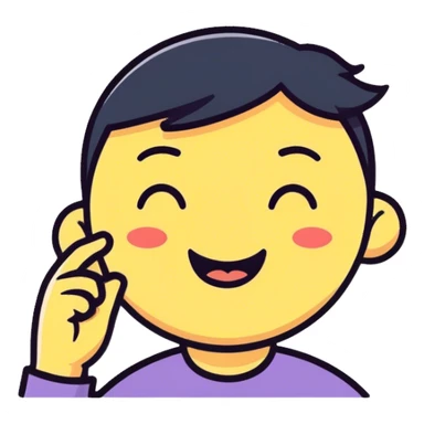 Smirking face with deaf emoji sticker
