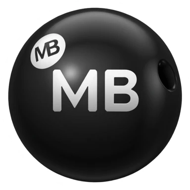 Black pull Ball with MB written on it. Nothing else no holes or anything. sticker
