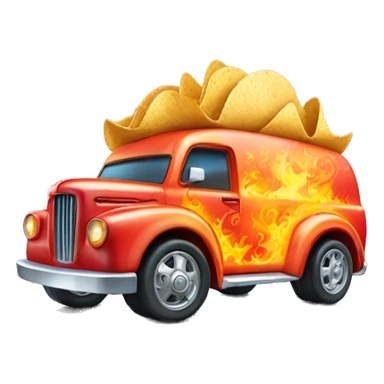 Fiery hot holographic hot wheel food taco hot salsa truck sticker