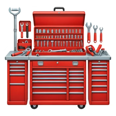 red mechanic tool table sticker