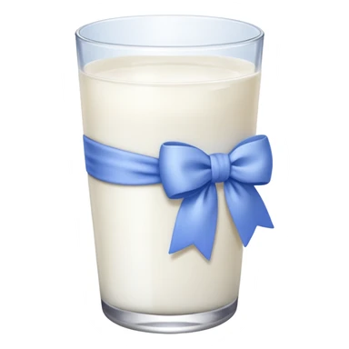 Glass of milk with a Periwinkle bow wrapped around the glass  sticker
