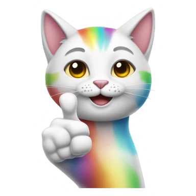 Rainbow cat giving a thumb up sticker
