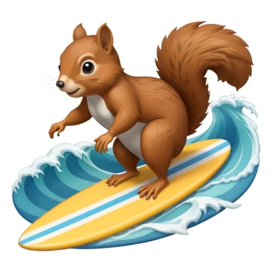 Squirrel riding a surfboard sticker