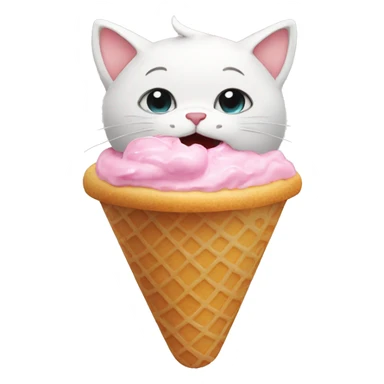 Cat eating ice cream subdar sticker