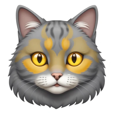 A gray cat with yellow eyes named max he is very cute and has a white spot on his neck he is a boy sticker