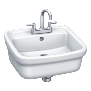 A white porcelain bathroom water sink standing upright sticker