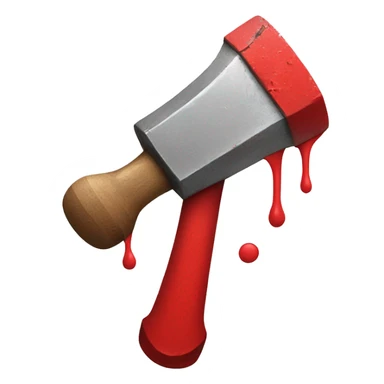 Red paint stains on hammer sticker