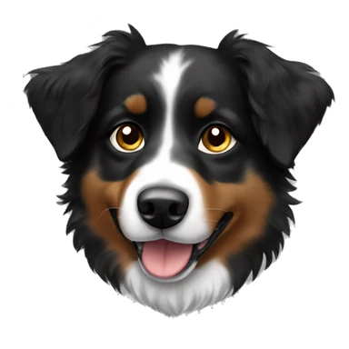 Small black australian shepherd dog sticker