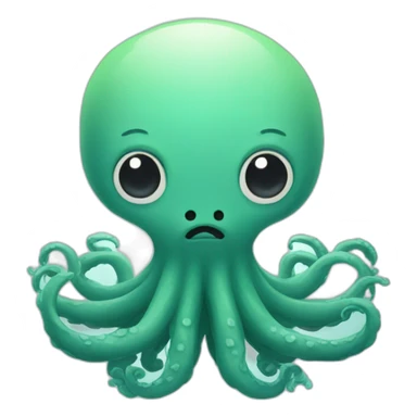 cute kraken cute face meditate sticker