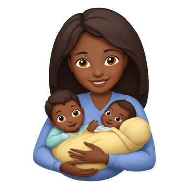 dark skinned mother with one newborn baby sticker