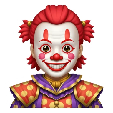 clown, wearing japanese samurai custome sticker