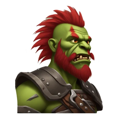 Berserker orc with red beard & red mohican sticker