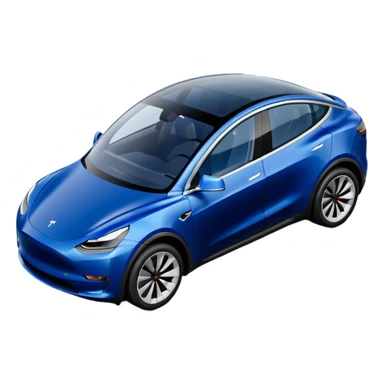 A Tesla Model Y parallel parking at a curb, from above sticker