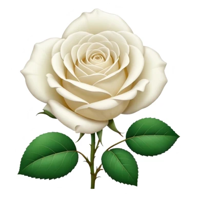 white rose, without green leaves, just flower sticker