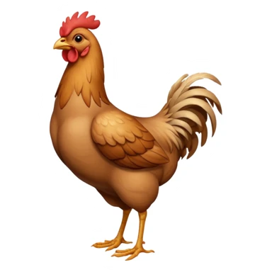 skinny light brown chicken full body no comb sticker