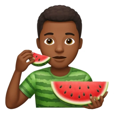 Black man eating watermelon sticker