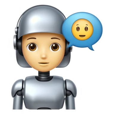 digital assistant with a speech bubble representing AI sticker