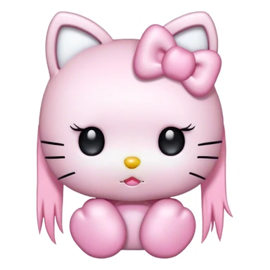 kawaii pastel goth hello kitty sticker