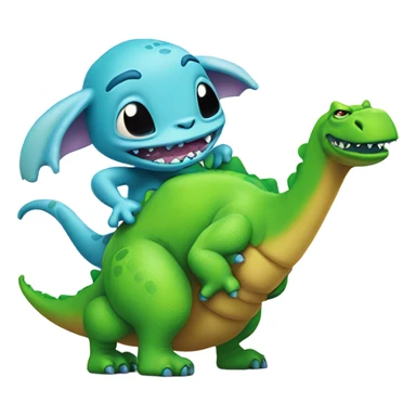 Stich holding reptar sticker