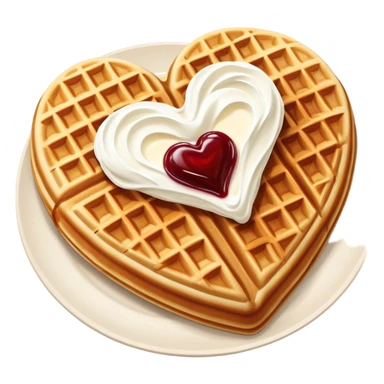 scandinavian heart shaped waffles vaffelplater with sour cream and jam sticker