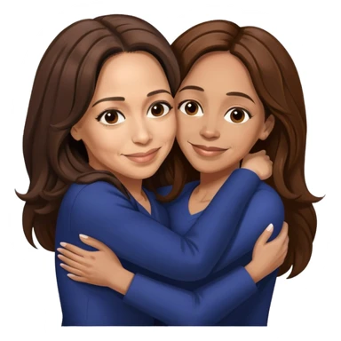 Kamala Harris hugging a beautiful girl Who have long brown hair sticker