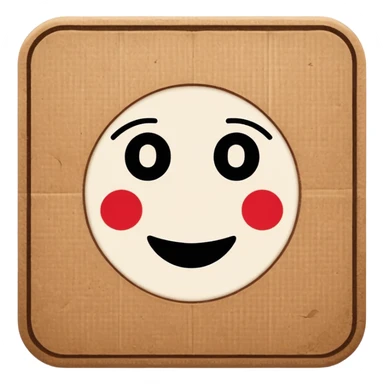 cardboard sign icon, rectangle text on it sticker