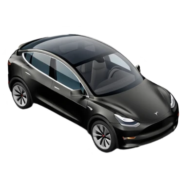 A Tesla Model Y parallel parking in front of a store, from above sticker