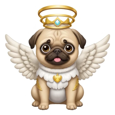 a pug vestido de anjo  sticker
