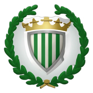 ESCUDO REAL BETIS BALOMPIE, TRIANGULO HACIA ABAJO Y RALLAS VERDES Y BLANCAS CON CORONA REAL  sticker