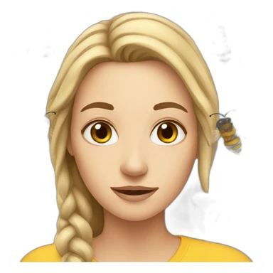 a white women with bees sticker